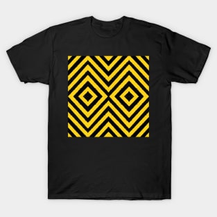 HIGHLY Visible Yellow and Black Line Kaleidoscope pattern (Seamless) 2 T-Shirt